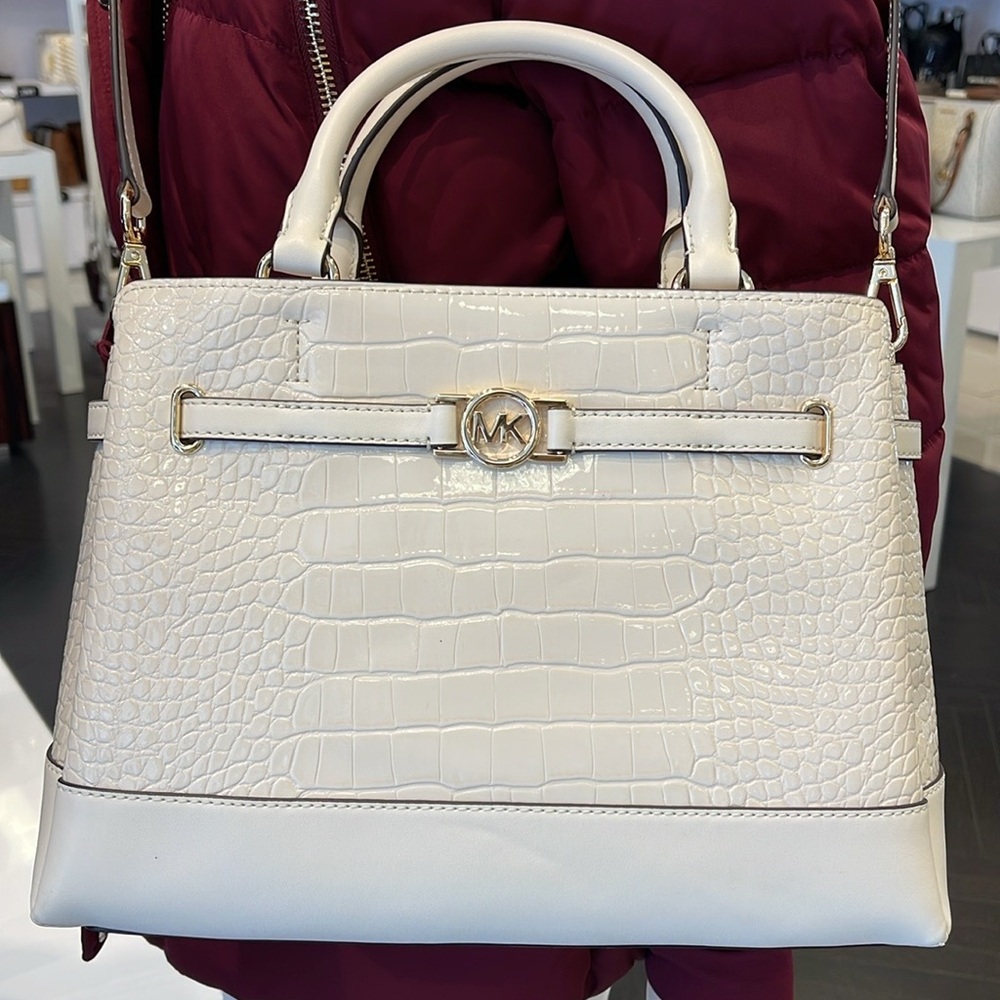 MICHAEL KORS
Reed Large Leather Belted Satchel Crossbody Handbag Center Zip - Picture 4 of 16